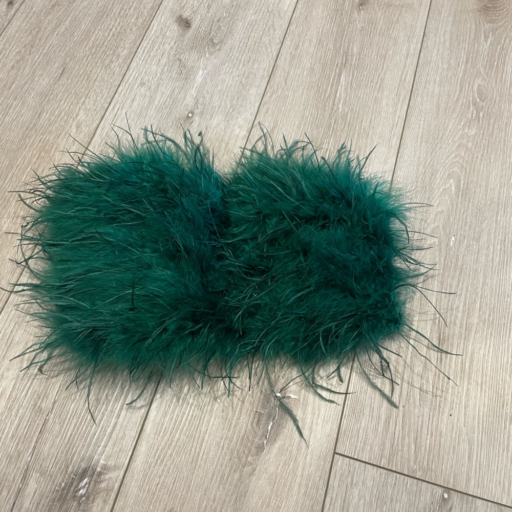 12th Tribe Chanel Emerald Faux Feather top